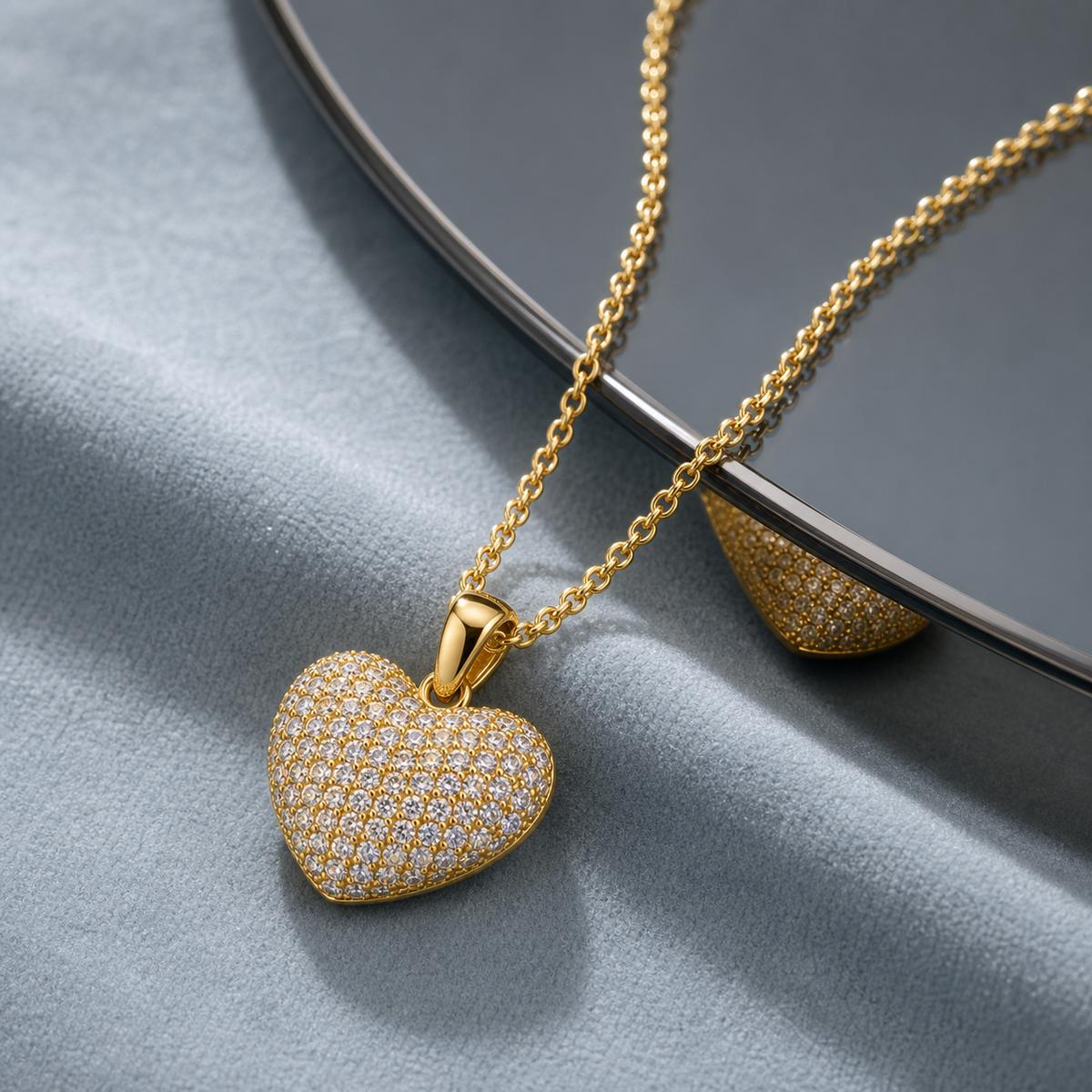 Golden Pave Heart Pendant product image 5
