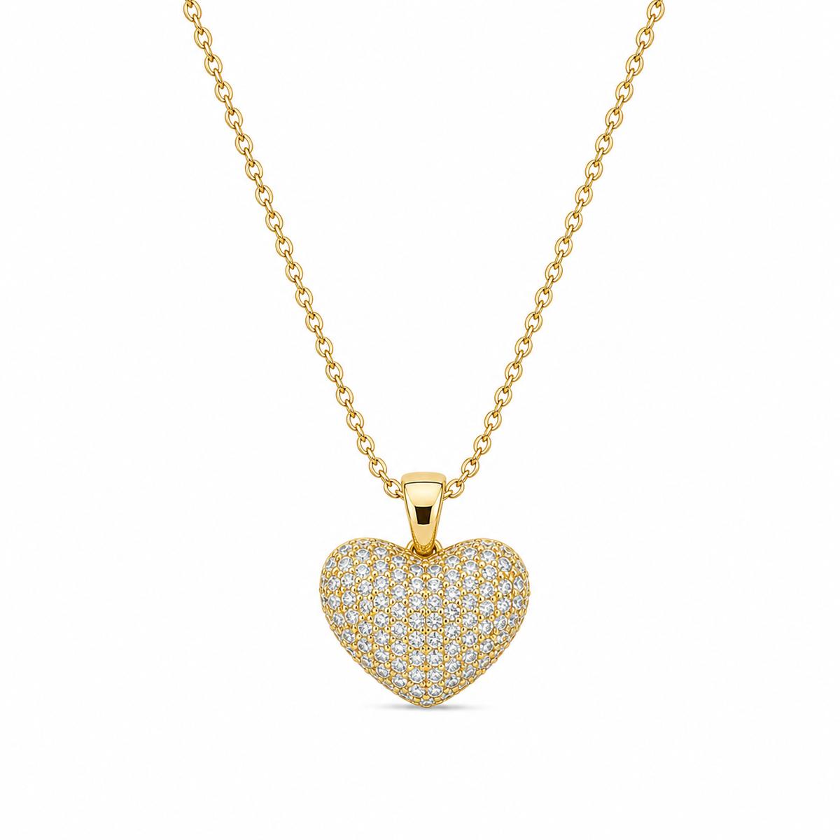 Golden Pave Heart Pendant product image 1