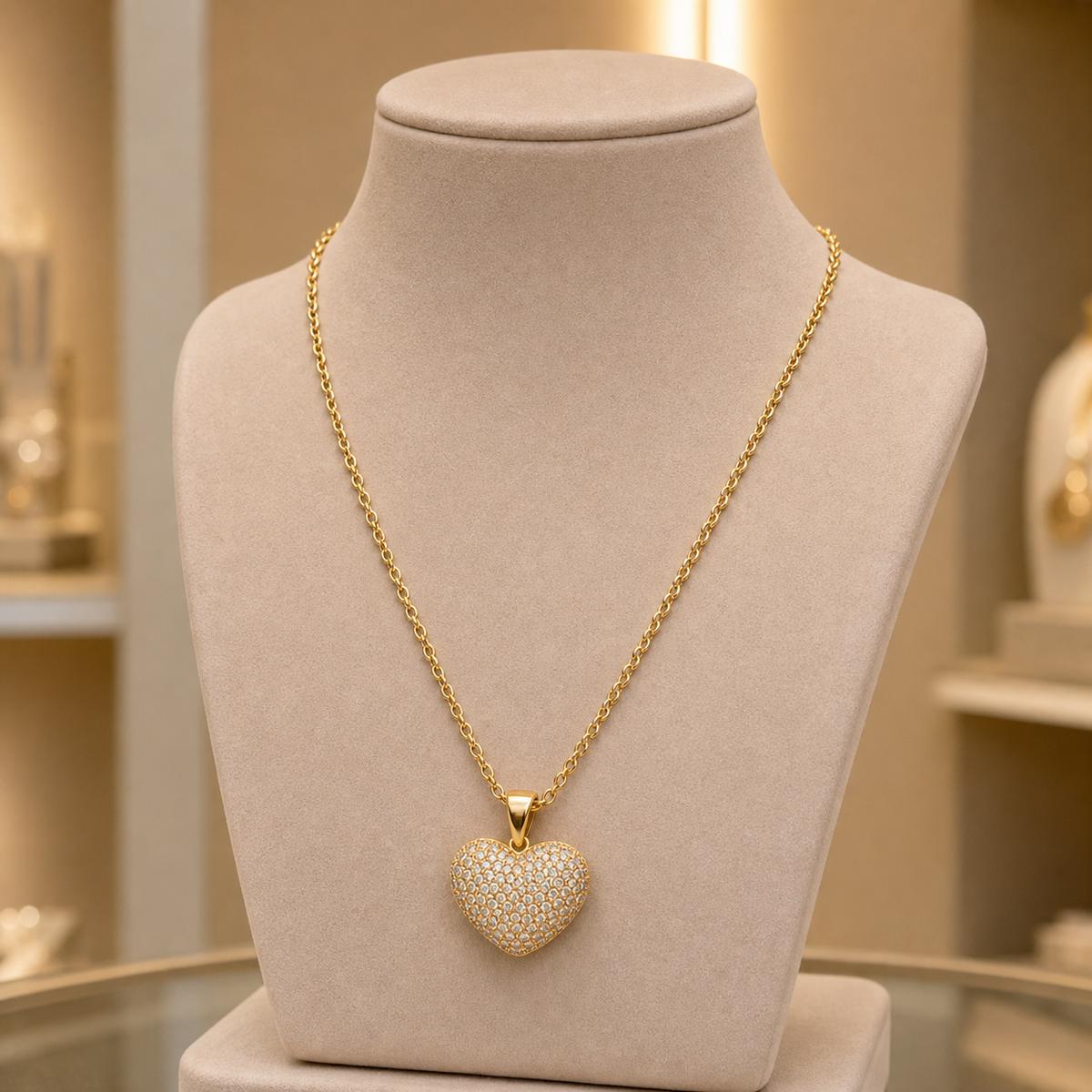 Golden Pave Heart Pendant product image 6