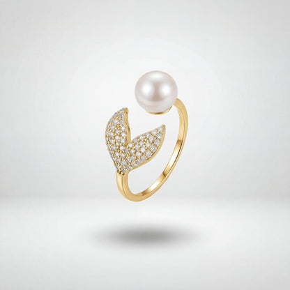 Golden Adjustable Pearl Bloom Ring product image 1