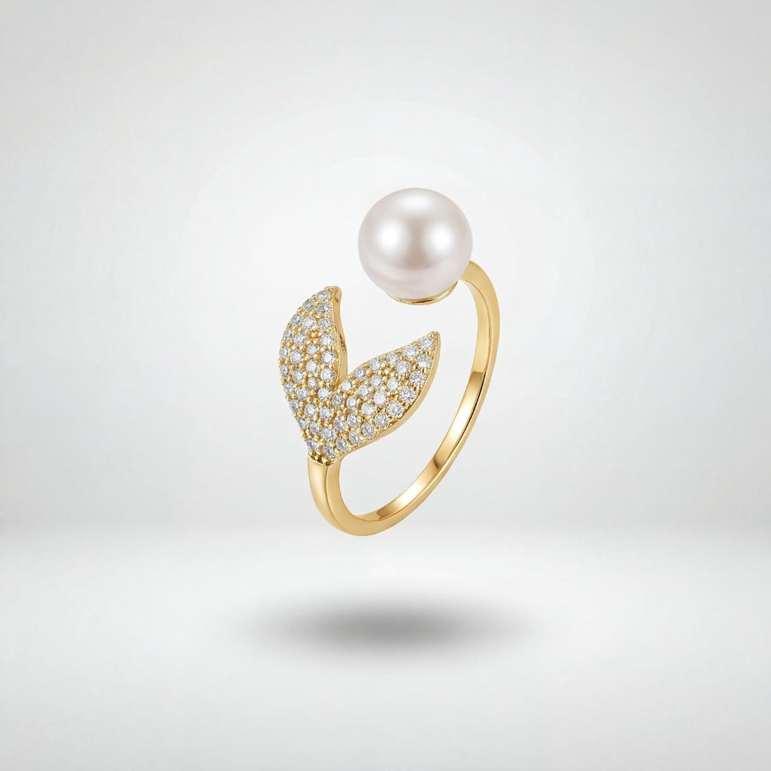Golden Adjustable Pearl Bloom Ring product image 1
