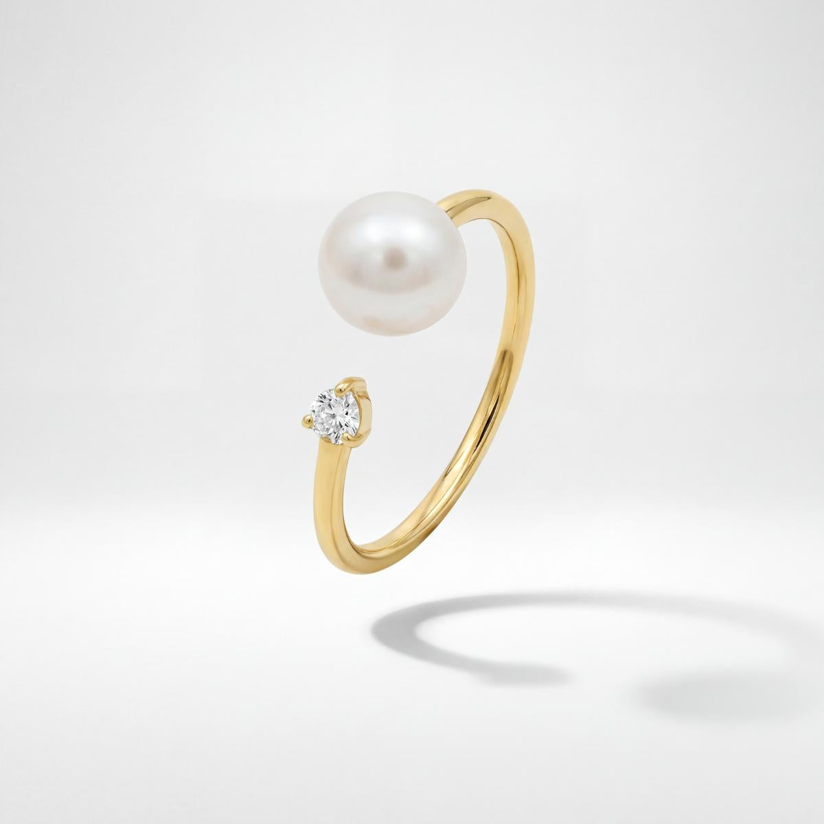 Golden Adjustable Pearl Duo Ring product image 1