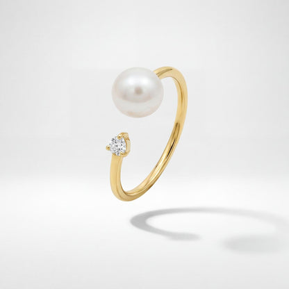 Golden Adjustable Pearl Duo Ring product image 1