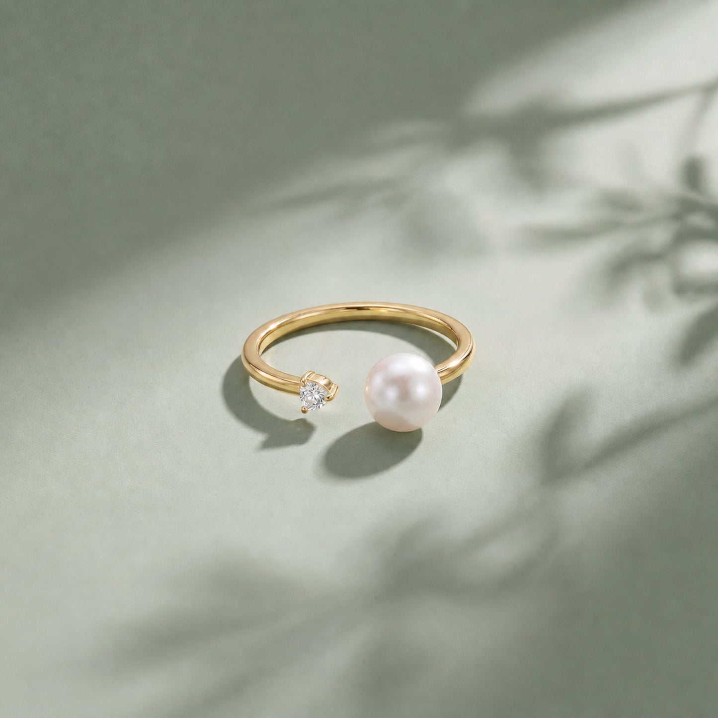 Golden Adjustable Pearl Duo Ring product image 4