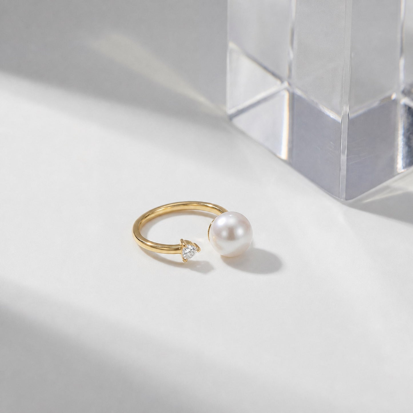 Golden Adjustable Pearl Duo Ring product image 6