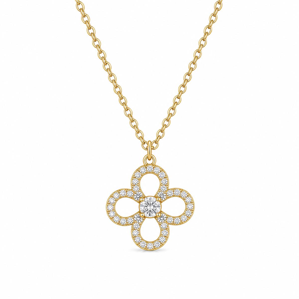 Golden Petal Cross Bloom Pendant product image 1