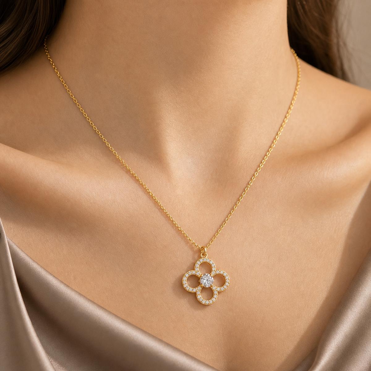 Golden Petal Cross Bloom Pendant product image 3