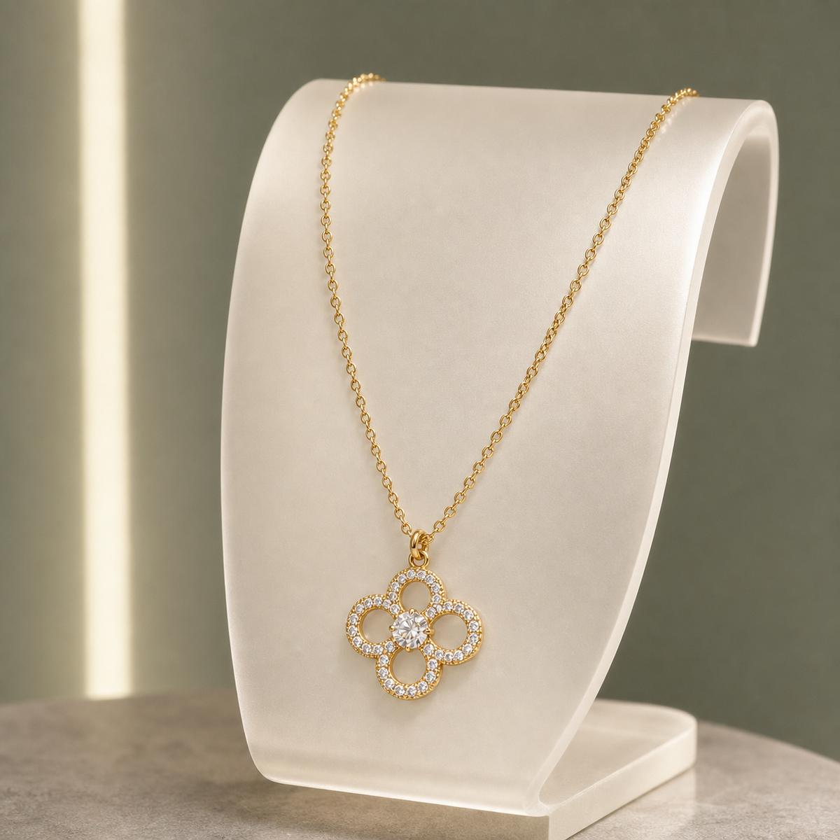 Golden Petal Cross Bloom Pendant product image 6