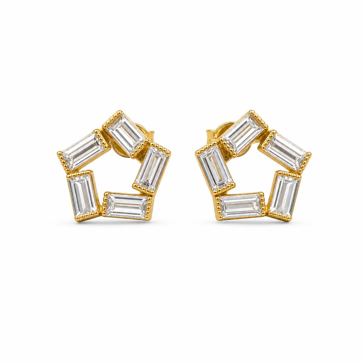 Golden Prism Baguette Star Earrings product image 1