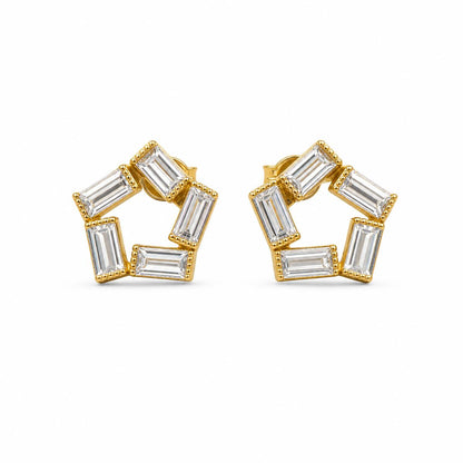 Golden Prism Baguette Star Earrings product image 1