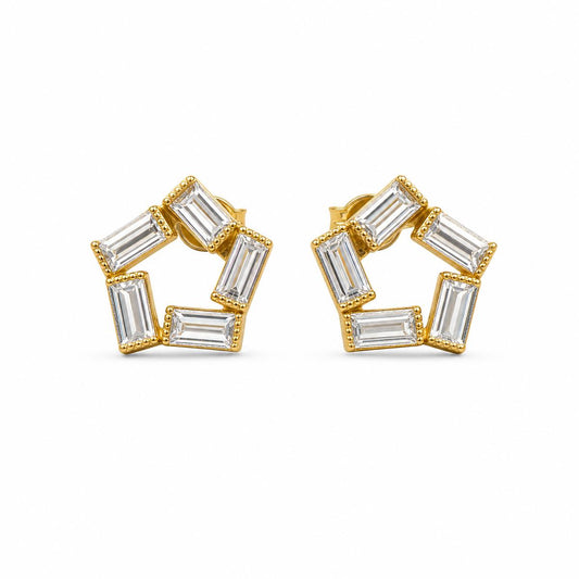 Golden Prism Baguette Star Earrings product image 1
