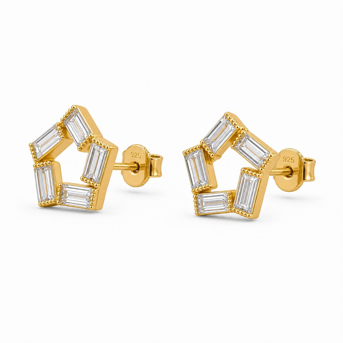 Golden Prism Baguette Star Earrings product image 3