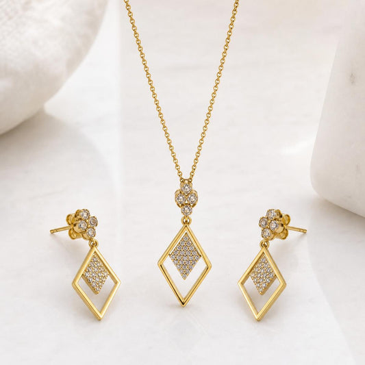 Golden Prism Diamond Drop Jewellery Set product image 1