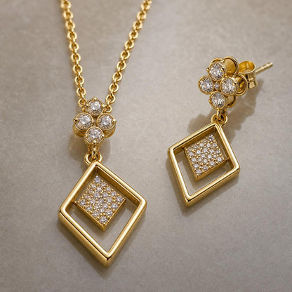 Golden Prism Diamond Drop Jewellery Set product image 4