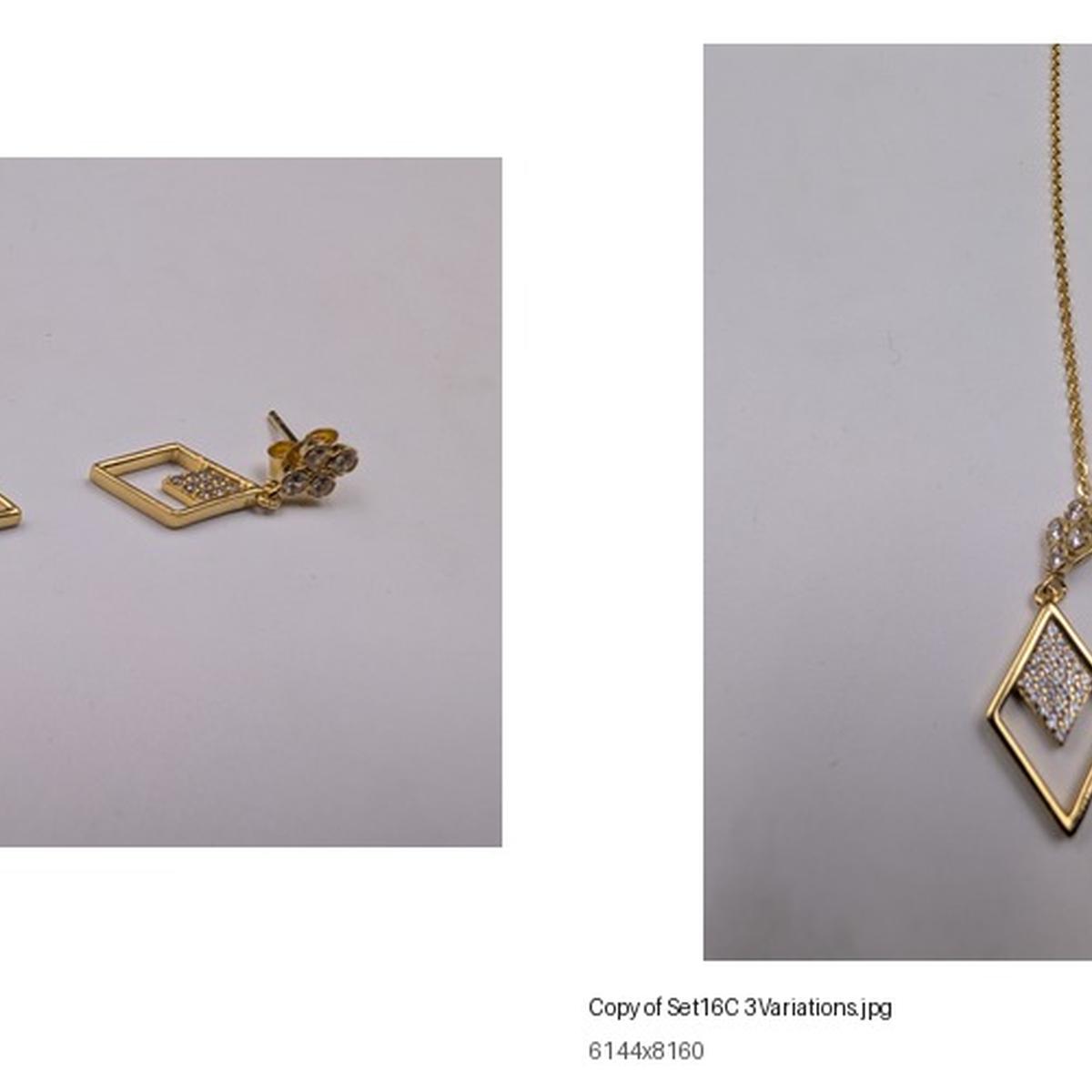 Golden Prism Diamond Drop Jewellery Set product image 7