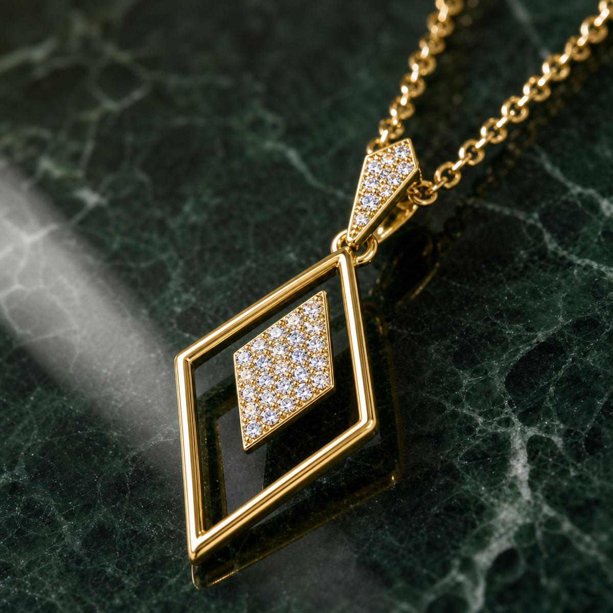 Golden Prism Diamond Pendant design detail