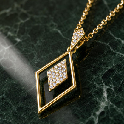 Golden Prism Diamond Pendant design detail