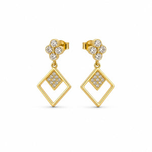Golden Prism Floral Diamond Drop Earrings product image 1