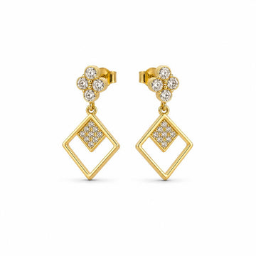 Golden Prism Floral Diamond Drop Earrings product image 1