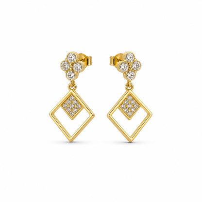 Golden Prism Floral Diamond Drop Earrings product image 1