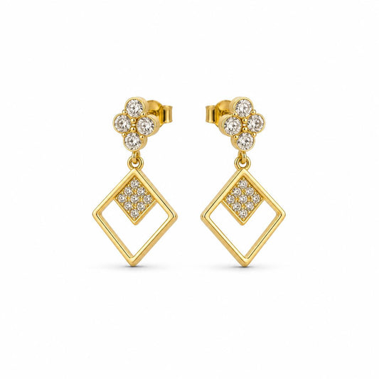 Golden Prism Floral Diamond Drop Earrings product image 1