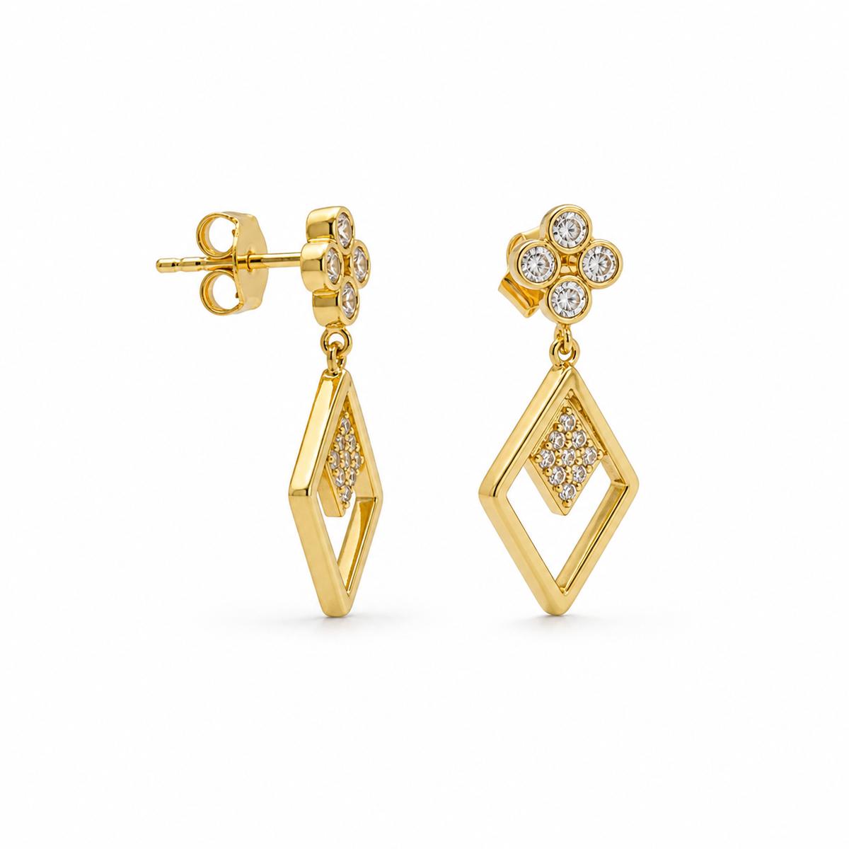 Golden Prism Floral Diamond Drop Earrings product image 6