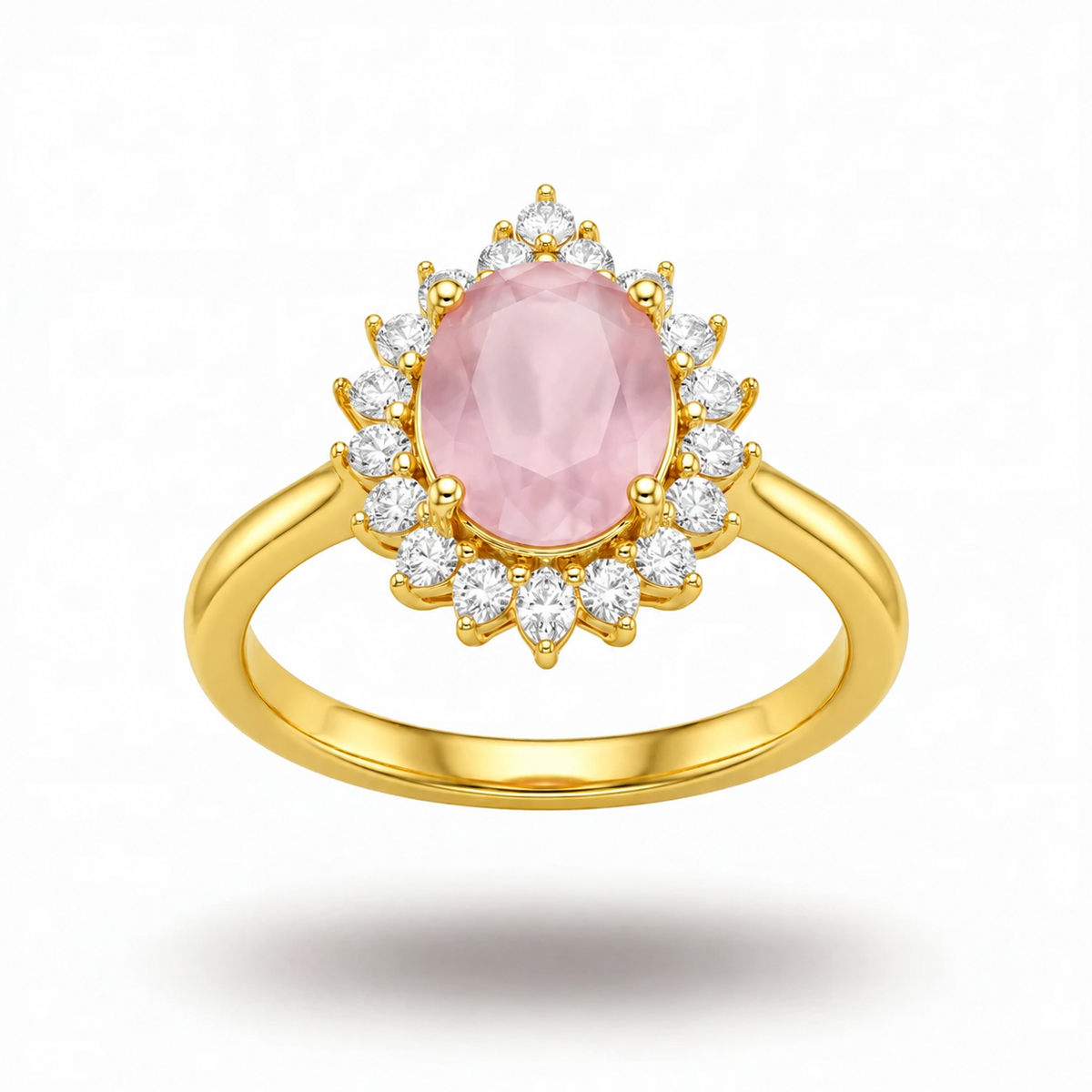Golden Roselle Halo Ring