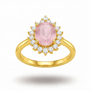 Golden Roselle Halo Ring
