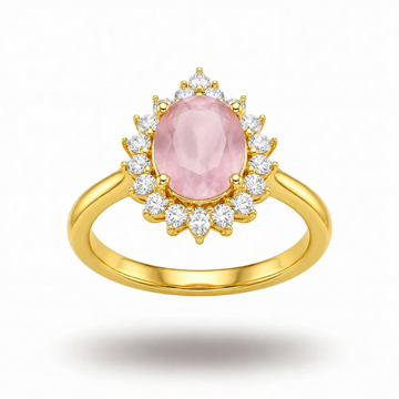 Golden Roselle Halo Ring