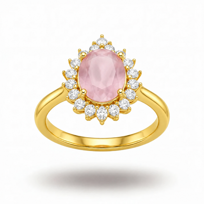 Golden Roselle Halo Ring