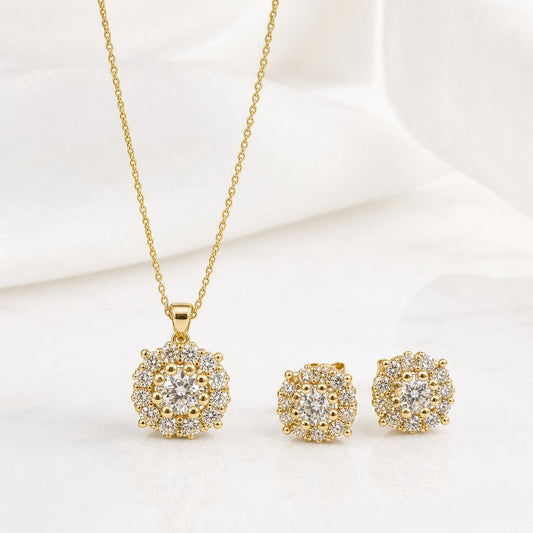 Golden Rosette Cluster Jewellery Set product image 1
