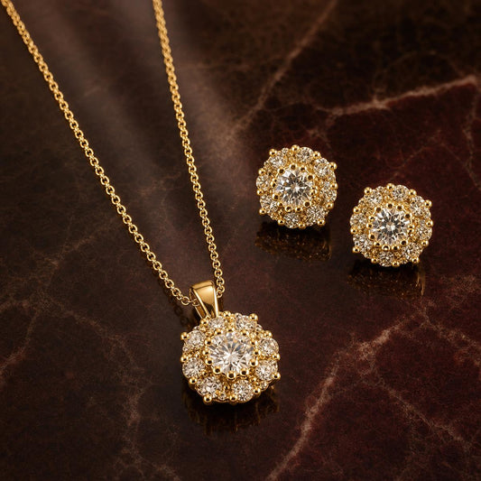 Golden Rosette Cluster Jewellery Set product image 2