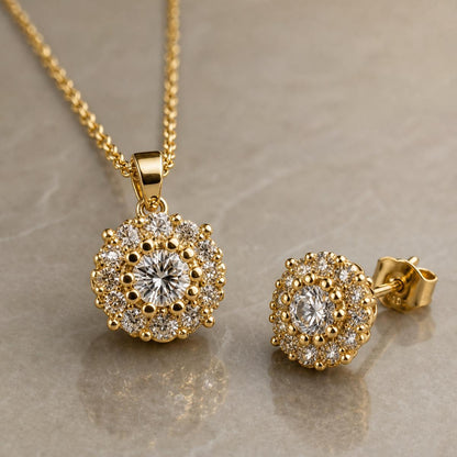 Golden Rosette Cluster Jewellery Set product image 4