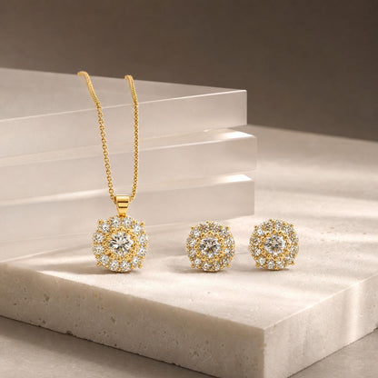 Golden Rosette Cluster Jewellery Set product image 5