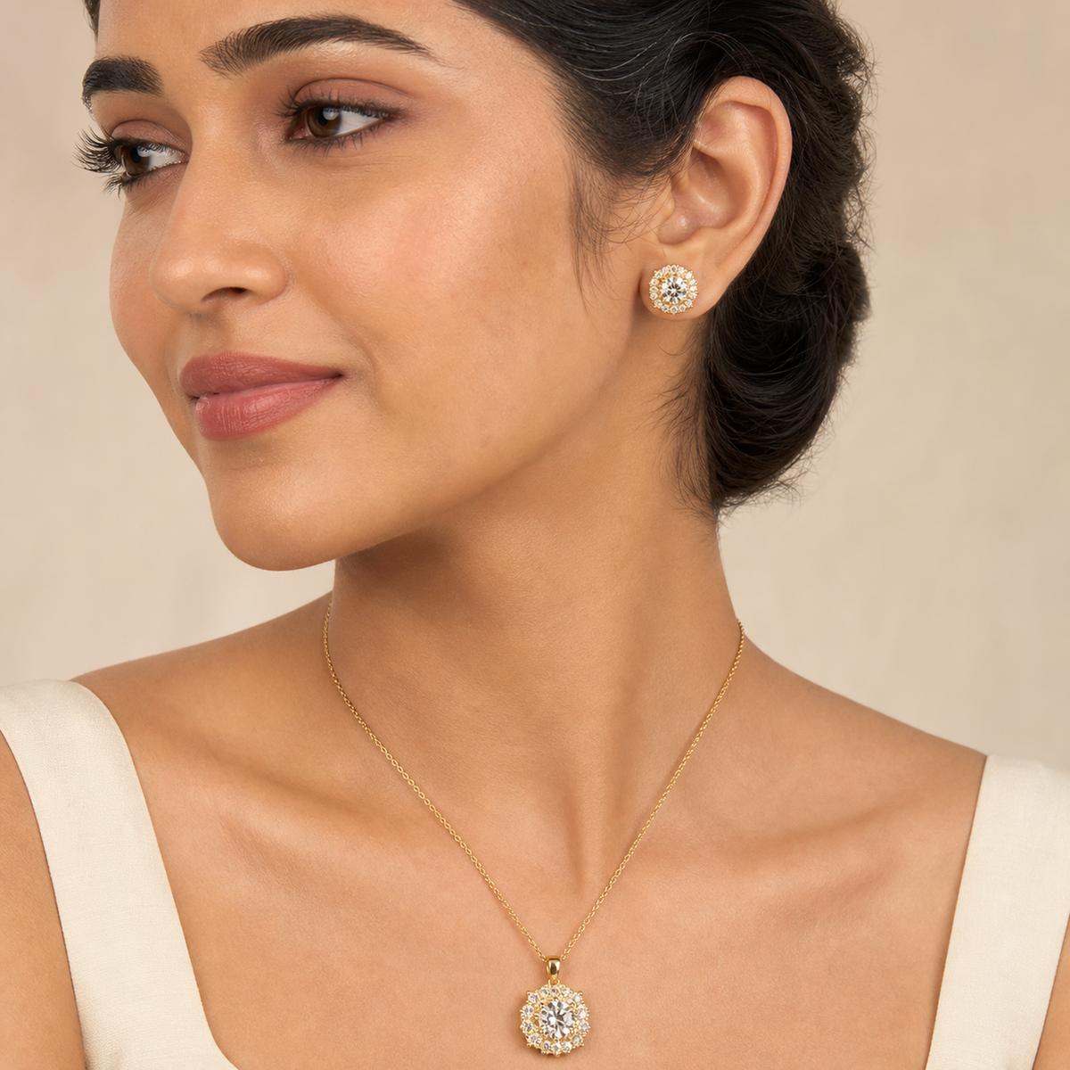 Golden Rosette Cluster Jewellery Set product image 6
