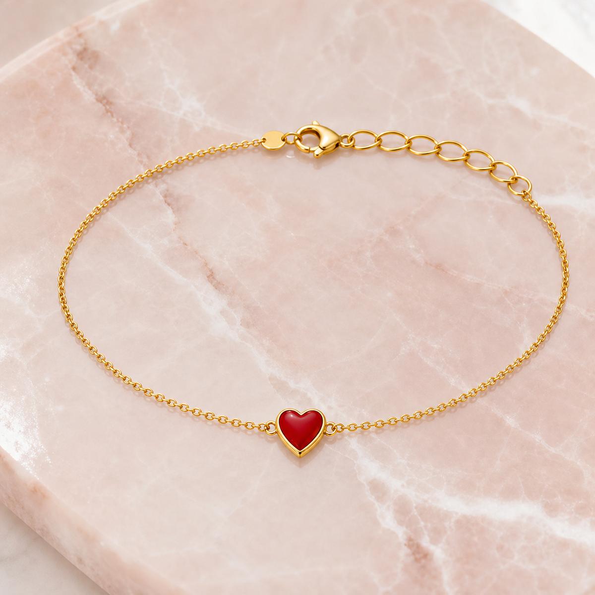 Golden Ruby Heart Anklet product image 2