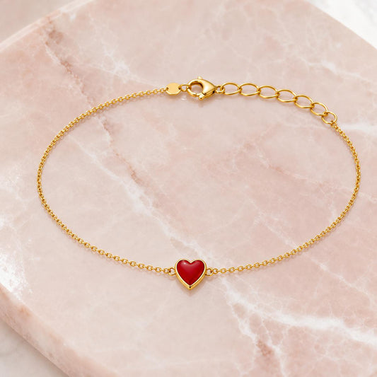 Golden Ruby Heart Anklet product image 2