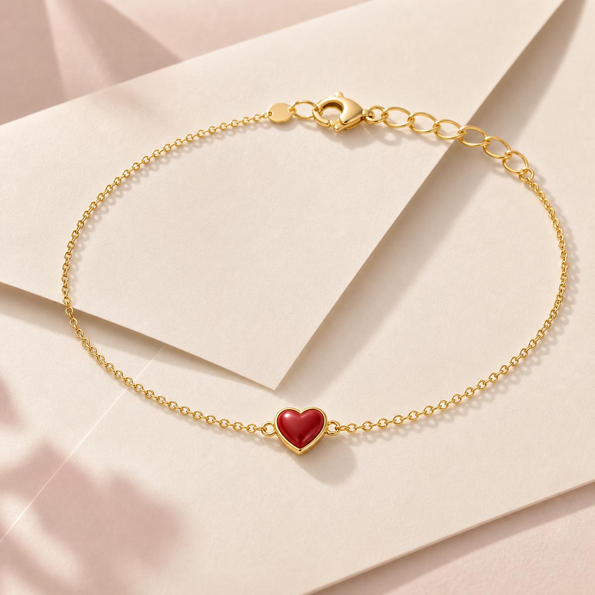 Golden Ruby Heart Anklet product image 3
