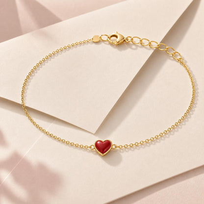 Golden Ruby Heart Anklet product image 3