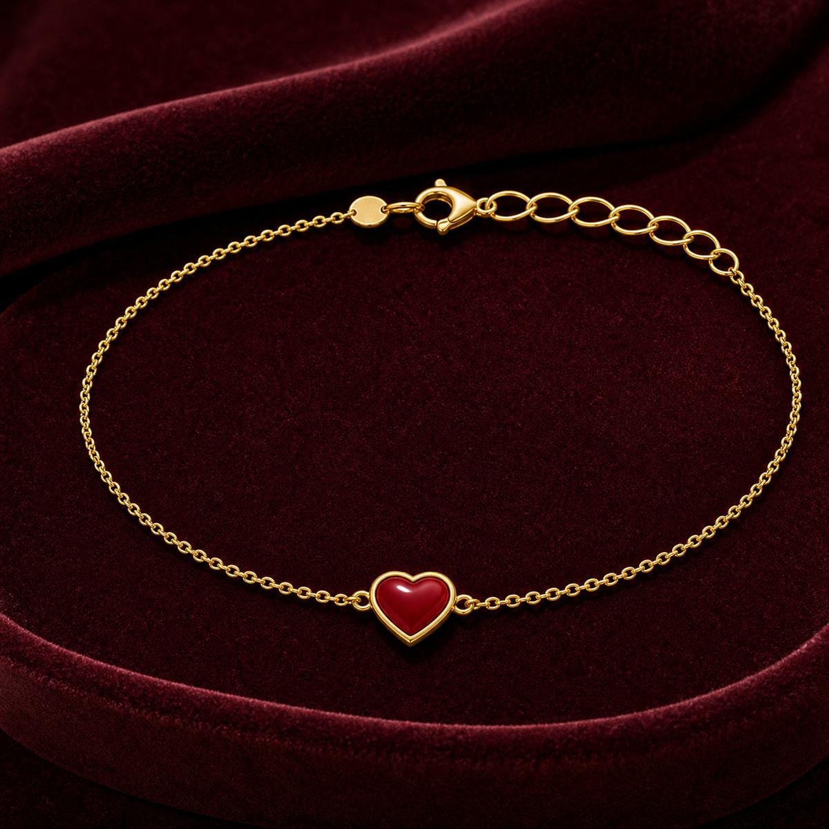 Golden Ruby Heart Anklet product image 5