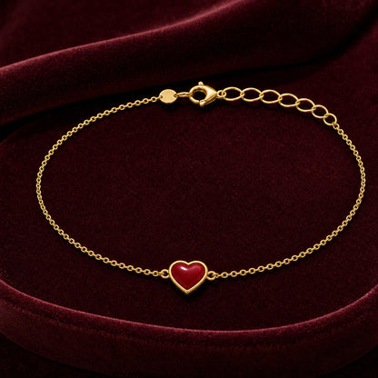 Golden Ruby Heart Anklet product image 5