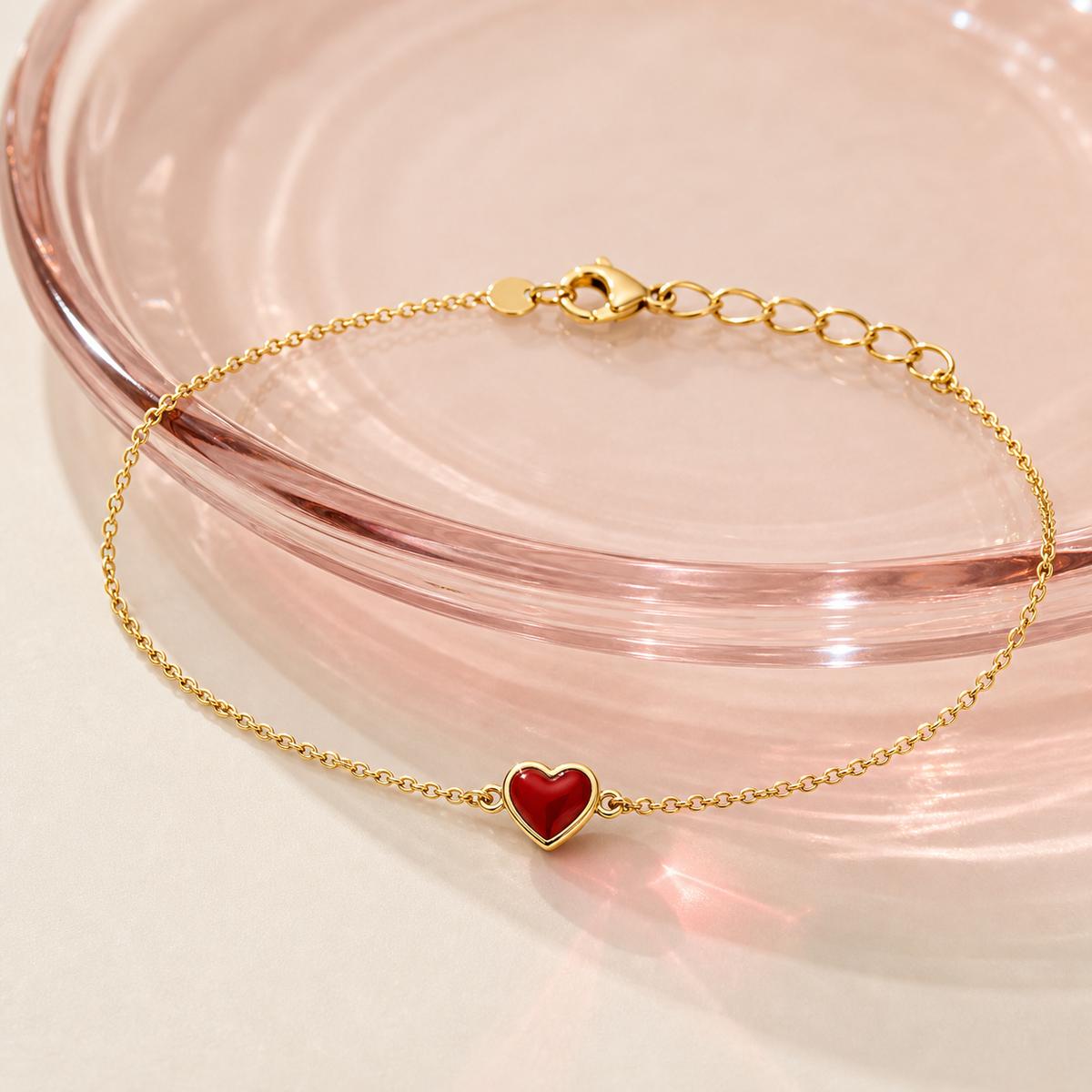 Golden Ruby Heart Anklet product image 6