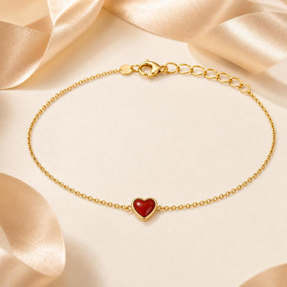Golden Ruby Heart Anklet product image 7