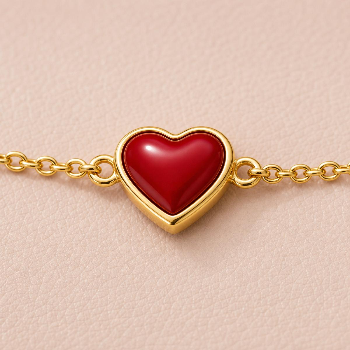 Golden Ruby Heart Anklet product image 9
