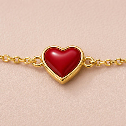 Golden Ruby Heart Anklet product image 9