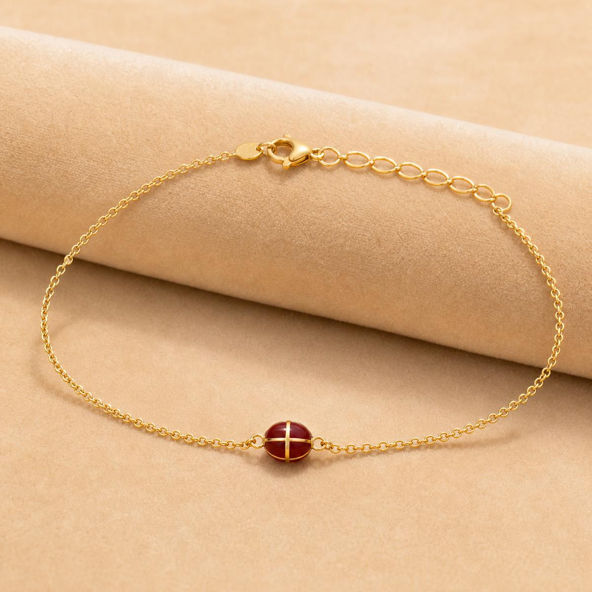 Golden Ruby Orb Anklet product image 6