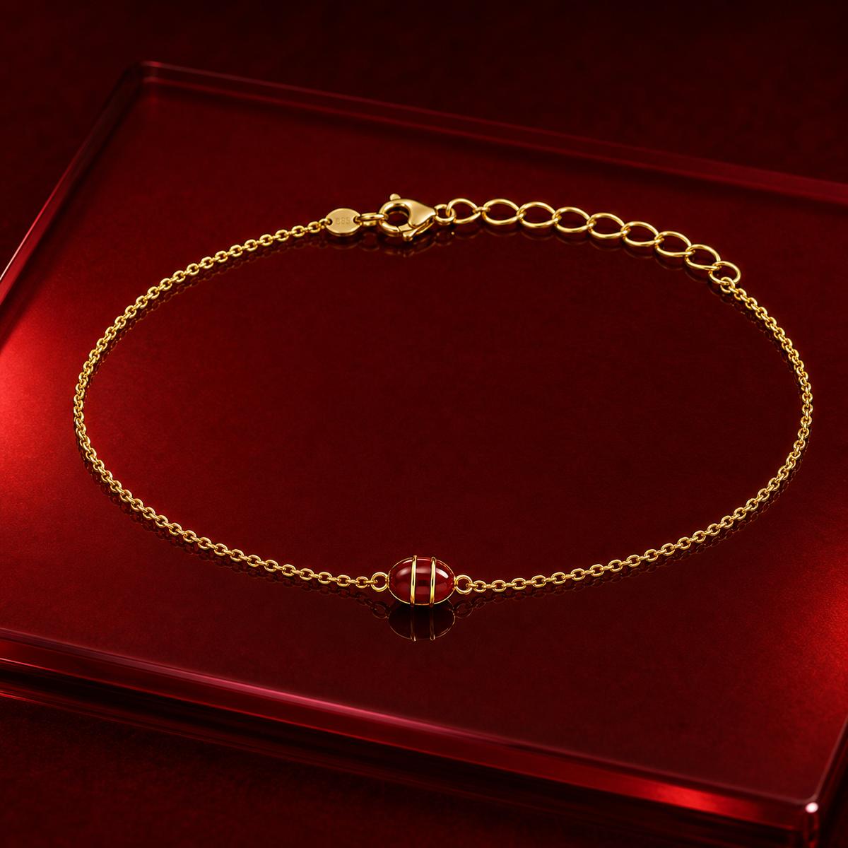Golden Ruby Orb Anklet product image 7