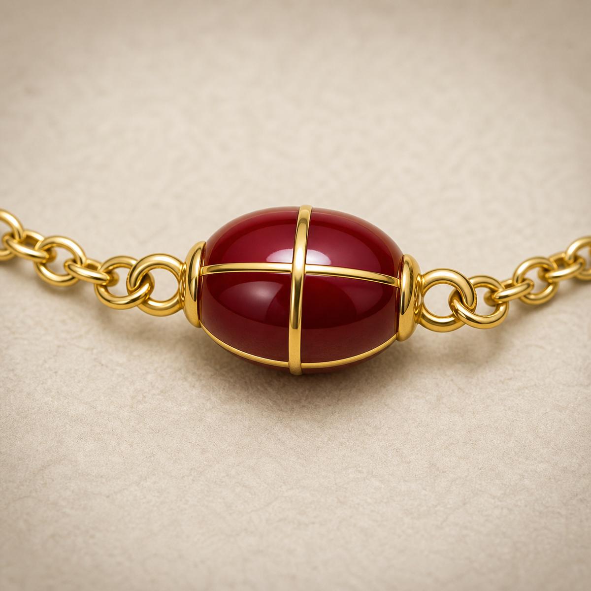 Golden Ruby Orb Anklet product image 9