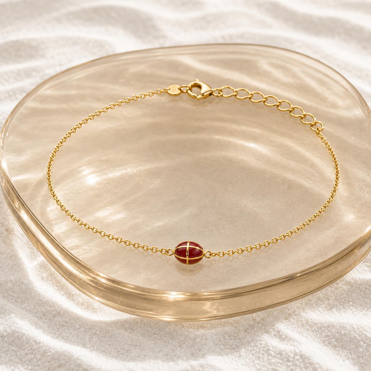 Golden Ruby Orb Anklet product image 10