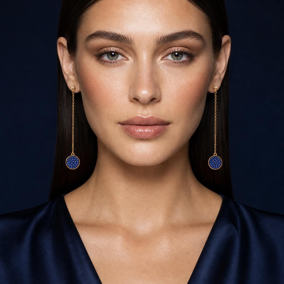 Golden Sapphire Thread Earrings product image 8